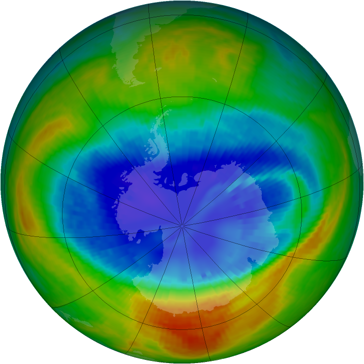 Antarctic ozone map for 03 September 2002